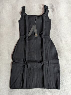 House of Harlow 1960 Black Square-Neck Mini Dress